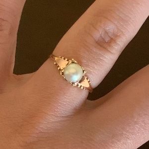 Vintage 10k Rose and Yellow Gold Pearl Ring